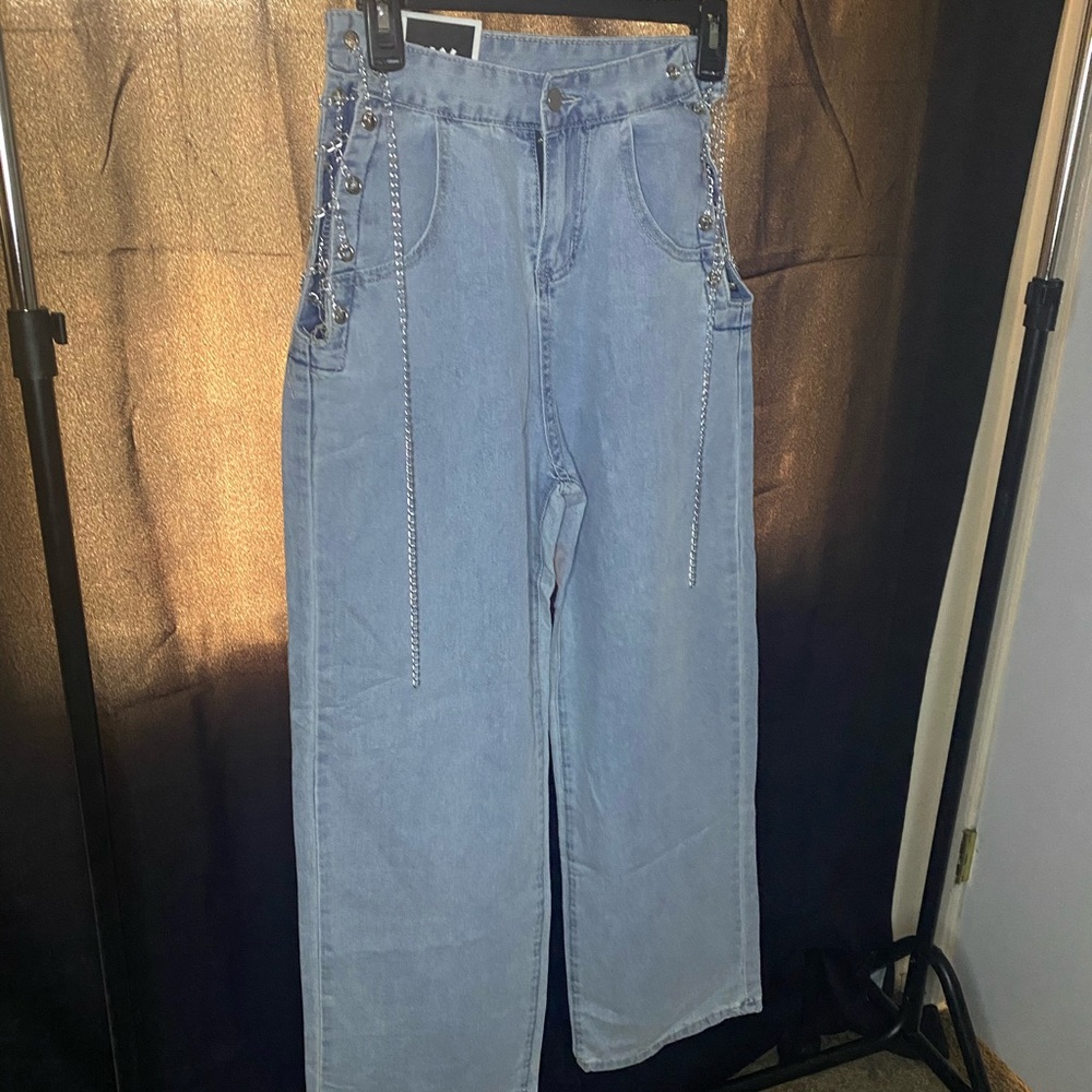 Lace up chain straight leg